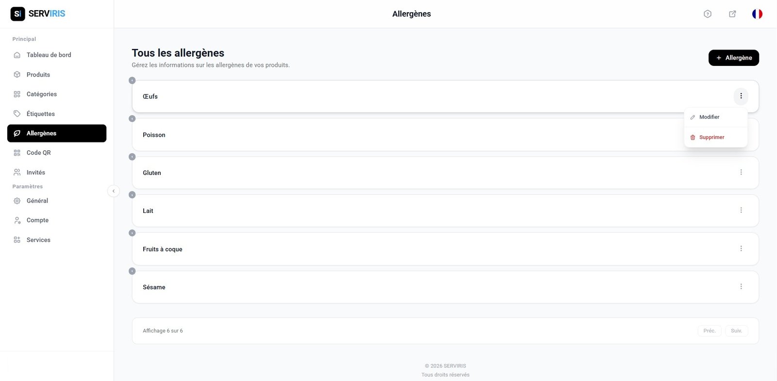 Allergens Management