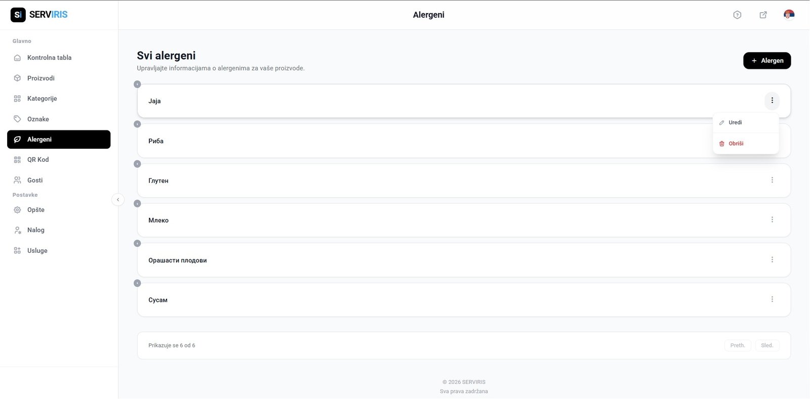 Allergens Management
