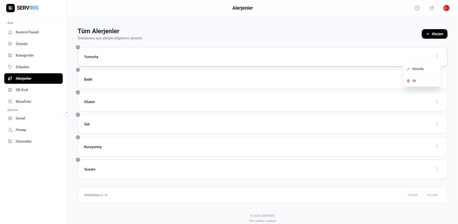 Allergens Management